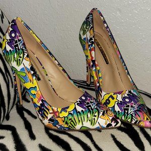 LILIANA KIMYE-6 WHITE GRAFFITI SIZE:5.5 HEALS